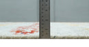 5x8 Hand Knotted Ivory, Red and Yellow Recycled Silk Area Rug