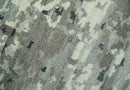 5x8 hand knotted Modern Abstract Beige, Silver, Taupe and Charcoal wool Area Rug