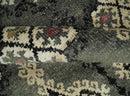 5x8 Hand Knotted Moss Green, Beige and Black  Antique Persian Style Recycled Silk Area Rug
