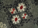 5x8 Hand Knotted Moss Green, Beige and Black  Antique Persian Style Recycled Silk Area Rug
