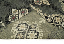 5x8 Hand Knotted Moss Green, Beige and Black  Antique Persian Style Recycled Silk Area Rug