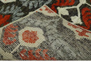 5x8 Hand Knotted Moss Green, Ivory and Rust Contemporary Recycled Silk Area Rug