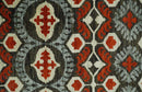 5x8 Hand Knotted Moss Green, Ivory and Rust Contemporary Recycled Silk Area Rug