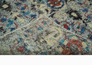 5x8 Hand Knotted Persian Style Ivory And Silver Recycled Silk Area Rug