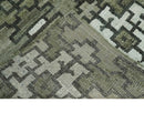 5x8 Hand Knotted Beige and Ivory Modern Contemporary Recycled Silk Area Rug