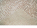 5x8 Hand Knotted Tan and Ivory Modern Abstract Contemporary Recycled Silk Area Rug