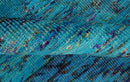 5x8 Hand Knotted Teal Blue and Violet Modern Contemporary Recycled Silk Area Rug