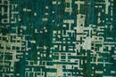 5.6x8 Hand Knotted Green and Beige Modern Abstract Recycled Silk Area Rug