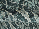5x8 Hand Knotted Teal, Ivory and Blue Modern Style  Recycled Silk Area Rug