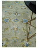 5x8 Hand Tufted Blue and Beige Multi Size Style Floral Wool Area Rug