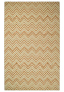 5x8 Hand Tufted Terracotta and Rust Modern Chevron Wool Area Rug | TRDMA39