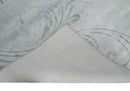 5x8 Hand Woven Silver and Gray Modern Floral Art Silk Rug