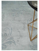 5x8 Hand Woven Silver and Gray Modern Floral Art Silk Rug