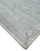 5x8 Hand Woven Silver and Gray Modern Floral Art Silk Rug