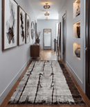 5x8 Hand Woven Beige and Brown Modern Floral Art Silk Rug
