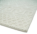 5x8 Hand woven tribal Woolen Chunky and Soft White and Beige Wool Area Rug | TRDMA17