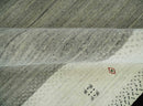 5x8 Ivory and Black Striped Wool Hand Woven Southwestern Gabbeh Rug