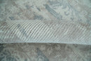 5.8x7.9 Modern Abstract Blue and Brown Hand Loom Wool Rug