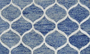 Modern Geometrical Blue Hand Tufted Wool 5x8 Area Rug