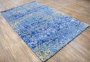 Blue Modern Style Hand Tufted Wool And Viscose 5x8  Area Rug