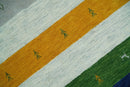 5x8 Multicolor Striped Wool Hand Woven Southwestern Lori Gabbeh Rug