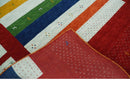 5x8 Multicolor Striped Wool Hand Woven Southwestern Lori Gabbeh Rug
