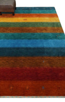 5x8 Multicolor Striped Wool Hand Woven Southwestern Lori Gabbeh Rug