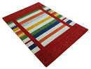 5x8 Multicolor Striped Wool Hand Woven Southwestern Lori Gabbeh Rug