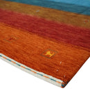 5x8 Multicolor Striped Wool Hand Woven Southwestern Lori Gabbeh Rug