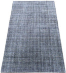 5x8 Silver and Black Modern Contemporary Hand Loom Viscose Area Rug