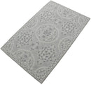 Traditional Silver and Gray Hand Tufted 5x8 Wool Area Rug