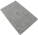 Traditional Silver and Gray Hand Tufted 5x8 Wool Area Rug