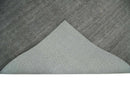 Modern Solid Gray Hand Woven 5x8 Wool and Viscose Rug