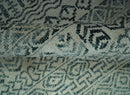 5x8 Teal and Silver Hand Knotted Southwestern Tribal Trellis wool Area Rug
