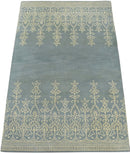 Hand Tufted 5x8 Gray And Beige Modern Style Wool Area Rug