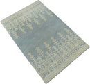 Hand Tufted 5x8 Gray And Beige Modern Style Wool Area Rug
