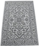 Gray and Silver Traditional Design Hand Tufted 5x8 Wool Area Rug