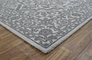 Gray and Silver Traditional Design Hand Tufted 5x8 Wool Area Rug