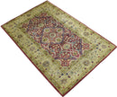 Traditional Red and Camel Hand Tufted 5x8 Wool Area Rug