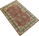 Traditional Red and Gold Hand Tufted 5x8 Wool Area Rug