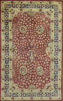 Traditional Red and Gold Hand Tufted 5x8 Wool Area Rug