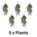White Bougainvillea Artificial Hanging Plant Set of 5 35in – UV Resistant