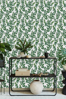 Fashionable Green Plants Wallpaper Chic