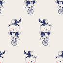 White Wallpaper with Bears