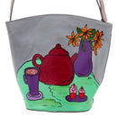 Hand-Painted Coffee & Ice Cream Repurposed Purse | 12" x 3" x 9" | The Painted Attic