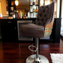 Luxury Oak Barrel Bar Stool - Adjustable Hydraulic Base - Handcrafted Reclaimed Oak Barrel Chair - Pub & Whiskey Barrel Seating - Rustic Home Decor