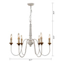 6-Light French Country Candle-Style Chandelier in Distressed