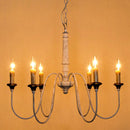 6-Light French Country Candle-Style Chandelier in Distressed