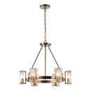 6-Light Modern Mattle Glass Wheel Chandelier