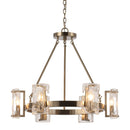 6-Light Modern Mattle Glass Wheel Chandelier